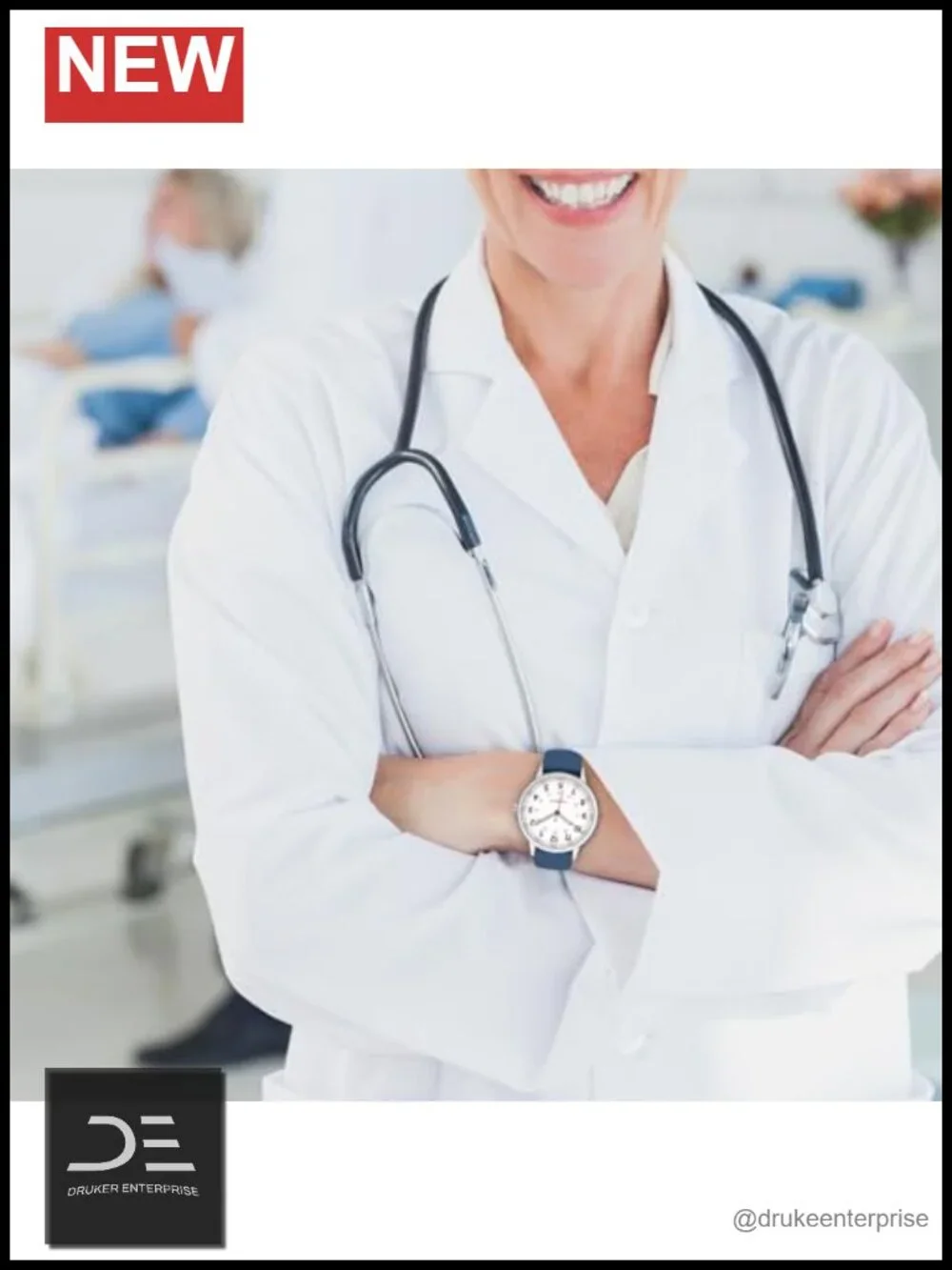 Waterproof Analog Silicone Nursing Watch with Second Hand